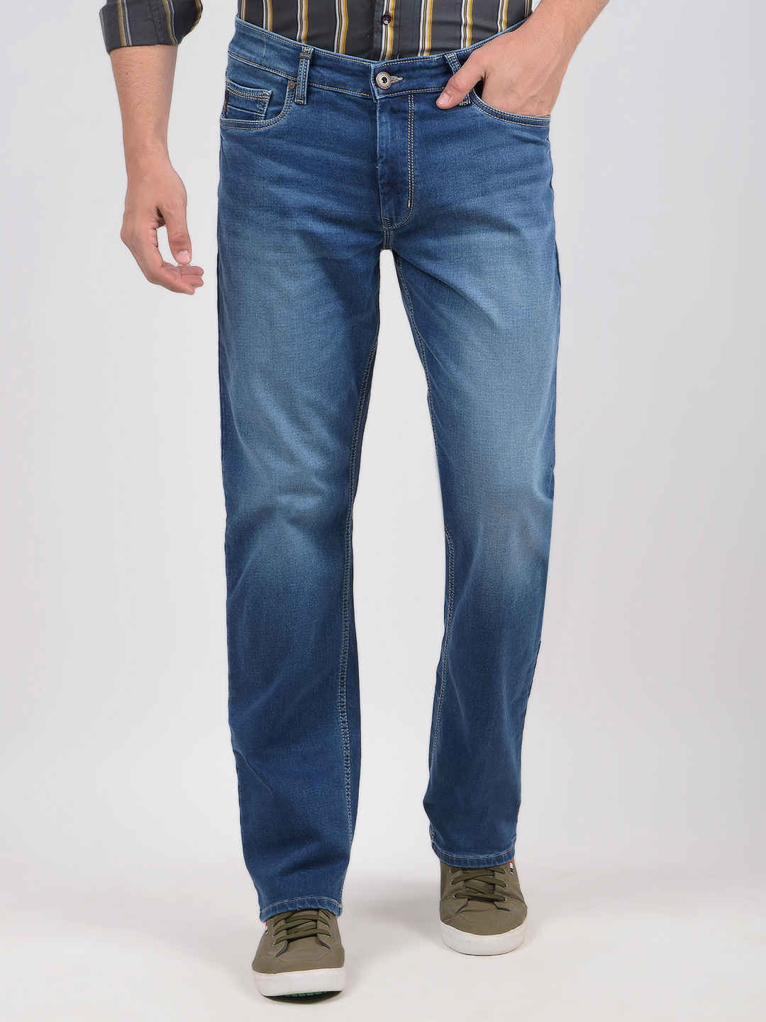 Numero Uno Men Solid Blue Jeans